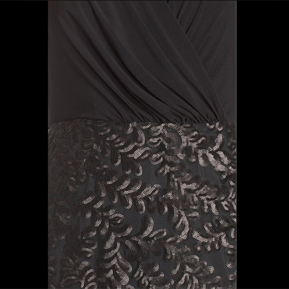 NEW! Aidan by‎ Aidan Mattox Drape Jersey & Sequin Blouson Gown Black [SZ 8 ] - Picture 3 of 3